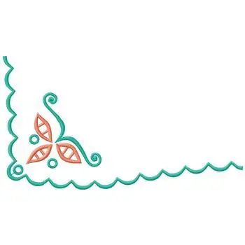 Corner Floral Scallop Embroidery Design Cheap
