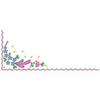 Corner Floral Scallop Embroidery Design Super Sale