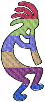 Certified Colorful Kokopelli Embroidery Design