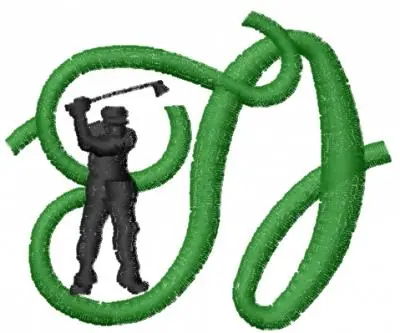 Golf Letter N Embroidery Design Hot Deal