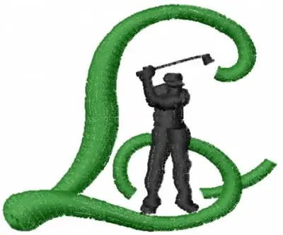 Golf Letter L Embroidery Design Special Discount