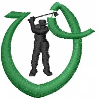 Low Price Golf Letter V Embroidery Design