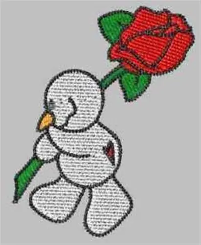 Hassle-Free Returns Snowman & Rose Embroidery Design
