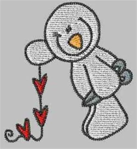 Valentine Snowman Embroidery Design Big Sale