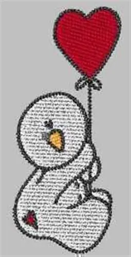 Time-Limited Snowman Valentine Embroidery Design