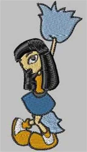 Cheerleader Girl Embroidery Design Authentic