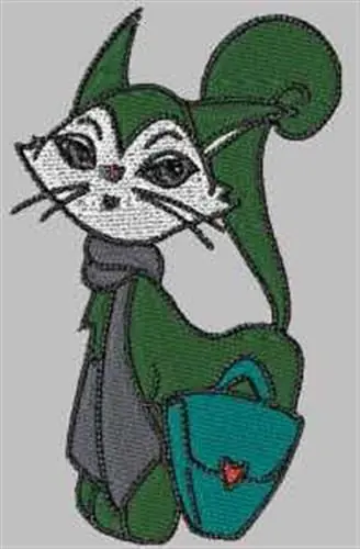 Shopping Cat Embroidery Design Worldwide Shipping