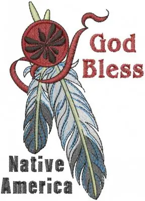 Native American Feather Embroidery Design Seasonal Sale