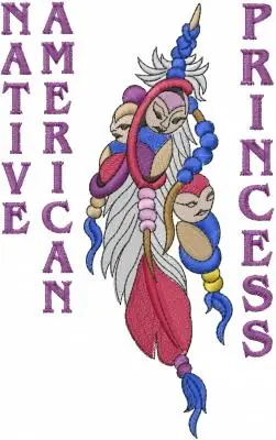 Reduced Price Native American Princess Embroidery Design