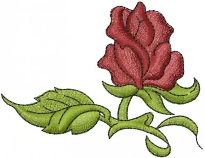 Place Order Rose with Leaf Embroidery Design