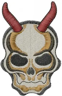 Modern Skull Devil Embroidery Design