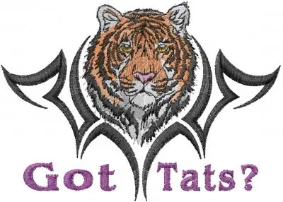 Get Yours Tiger Head Tattoo Embroidery Design