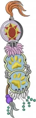 Tribal Paw Feathers Embroidery Design Big Sale