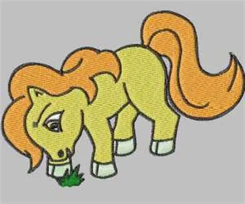 Yellow Pony Embroidery Design Bargain