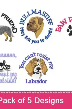 Adorable Pooches Embroidery design pack by MA Designs, Embroidery Packs on EmbroideryDesigns.com Free Shipping