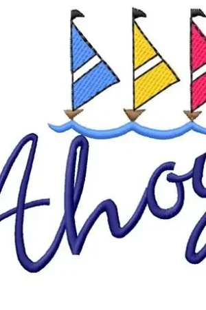 Ahoy Boating! Embroidery Design Express Delivery
