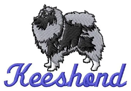 Worldwide Shipping Keeshond Embroidery Design