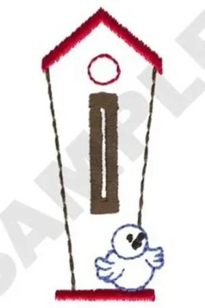 Birdhouse Buttonhole Embroidery Design Brand New