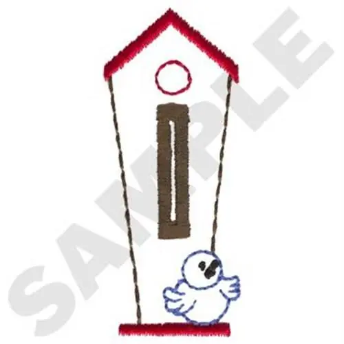 Birdhouse Buttonhole Embroidery Design Brand New