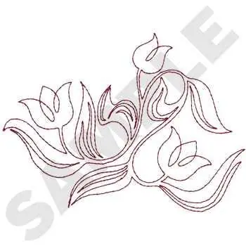 Abstract Tulip Pattern Embroidery Design Last Chance