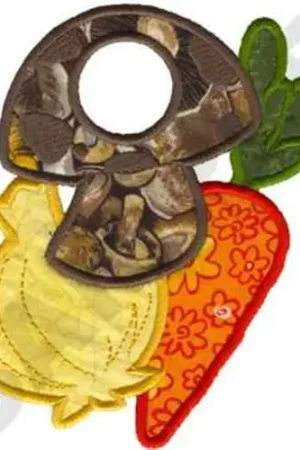 Best Price Veggies Towel Topper Applique Embroidery Design