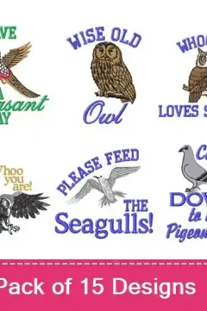 Affordable Amusing Avians Embroidery design pack by MA Designs, Embroidery Packs on EmbroideryDesigns.com