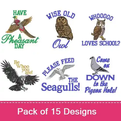 Affordable Amusing Avians Embroidery design pack by MA Designs, Embroidery Packs on EmbroideryDesigns.com