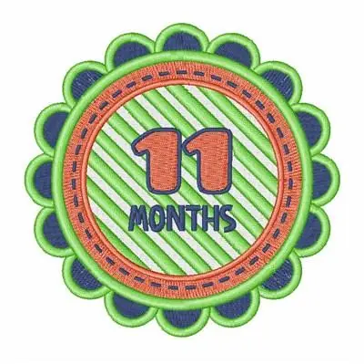 11 Months Embroidery Design Genuine