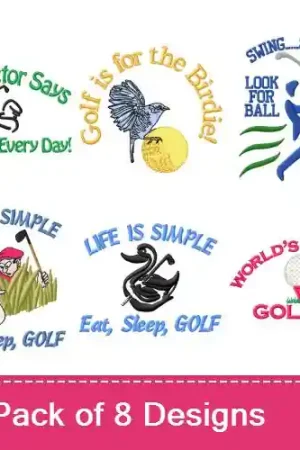 A Prescription For Golf Embroidery design pack by MA Designs, Embroidery Packs on EmbroideryDesigns.com Shop Now
