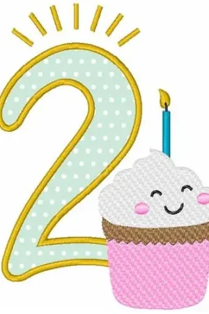 2nd Birthday Cup Embroidery Design Editor’s Pick