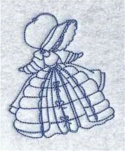 Fan Favorite Redwork Girl Embroidery Design