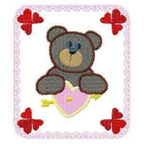 Love Bear Embroidery Design Place Order