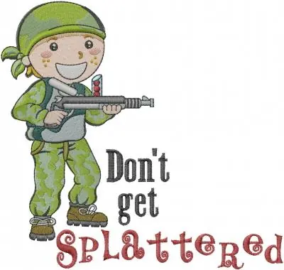 Paintball Splattered Embroidery Design Bargain