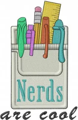 Cool Nerds Embroidery Design Reduced Price