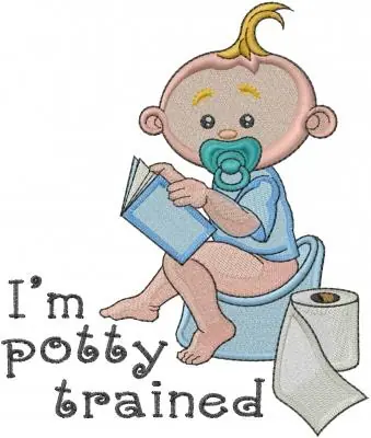 Time-Limited Potty Trained Embroidery Design