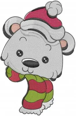 Polar Bear Head Embroidery Design Direct From Factory