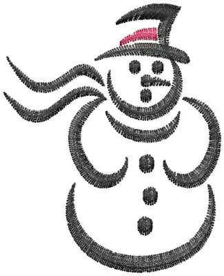 Trending Snowman Outline Embroidery Design