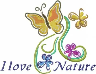 I Love Nature Embroidery Design New Release