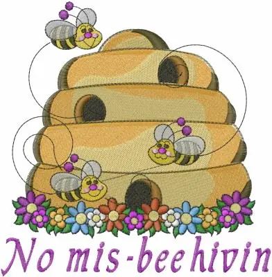 No mis-beehivin Embroidery Design Sale