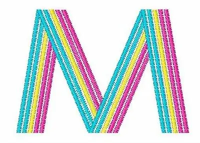 Disco Font M Embroidery Design Direct From Manufacturer