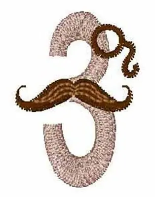 Discount Moustache Monogram Font 3 Embroidery Design