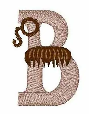 Free Shipping Moustache Monogram Font B Embroidery Design