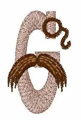 Low Price Moustache Monogram Font G Embroidery Design
