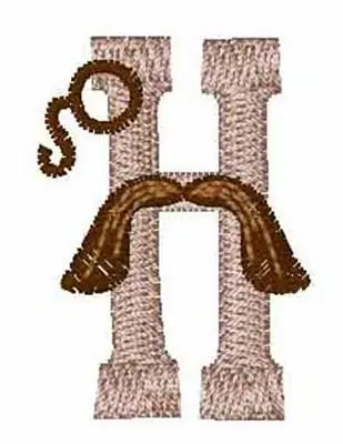 Next Day Delivery Moustache Monogram Font H Embroidery Design