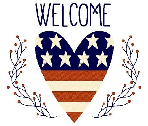 Order Now Welcome Heart Embroidery Design