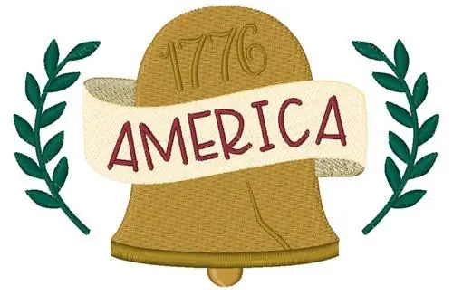Next Day Delivery 1776 Bell Embroidery Design