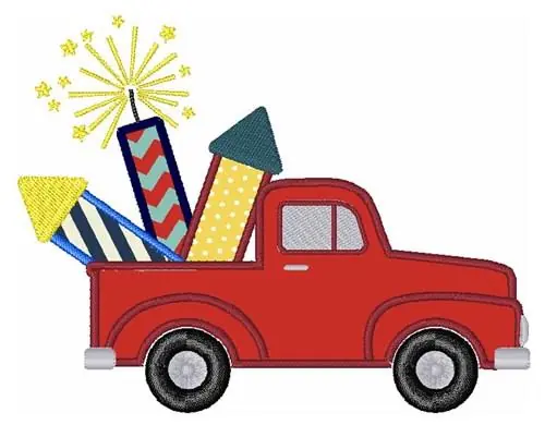 Brand New Fireworks Truck Embroidery Design