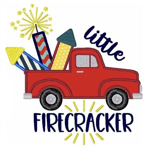 Little Firecracker Embroidery Design Modern