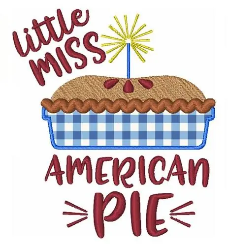 Limited Offer Miss American Pie Embroidery Design