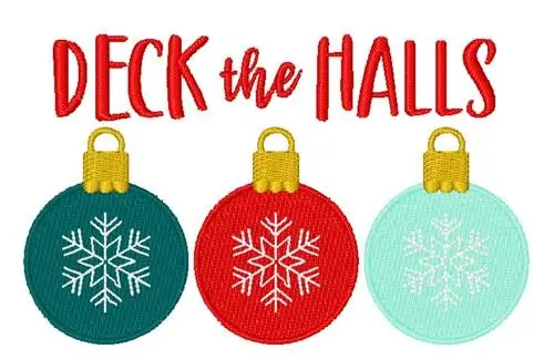 Deck The Halls Embroidery Design Fast Shipping
